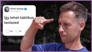 Vörös György mutatja a fejét, mellette a felirat: Így lehet taktikus teniszed – blog borítókép a teniszstratégia témájához.